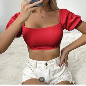 Never worn XS red crop top